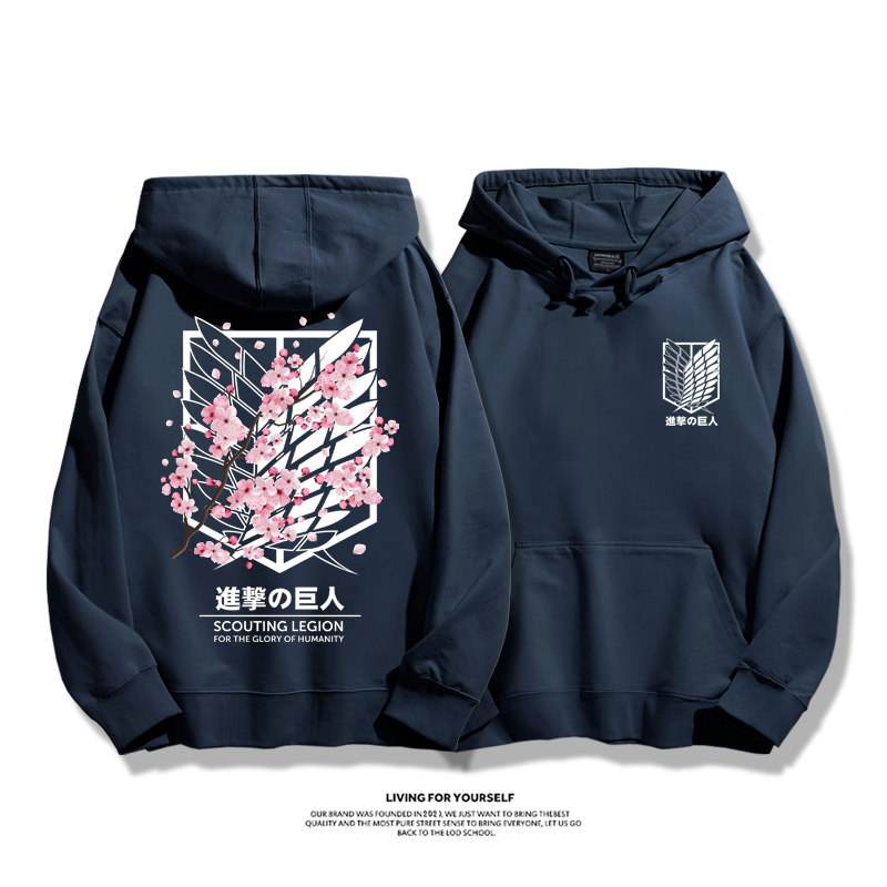 進擊的巨人 自由之翼櫻花親子情侶男女連帽衛衣
