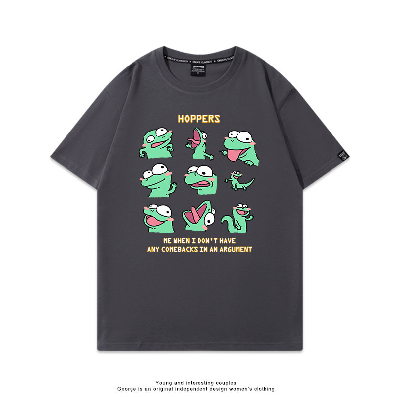 河狸世界 2026親子情侶男女同款 印花短袖T恤