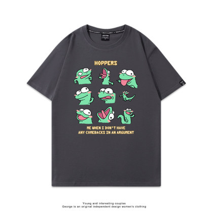 河狸世界 2026親子情侶男女同款 印花短袖T恤