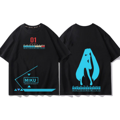 初音未來 2026親子情侶男女同款 印花短袖T恤