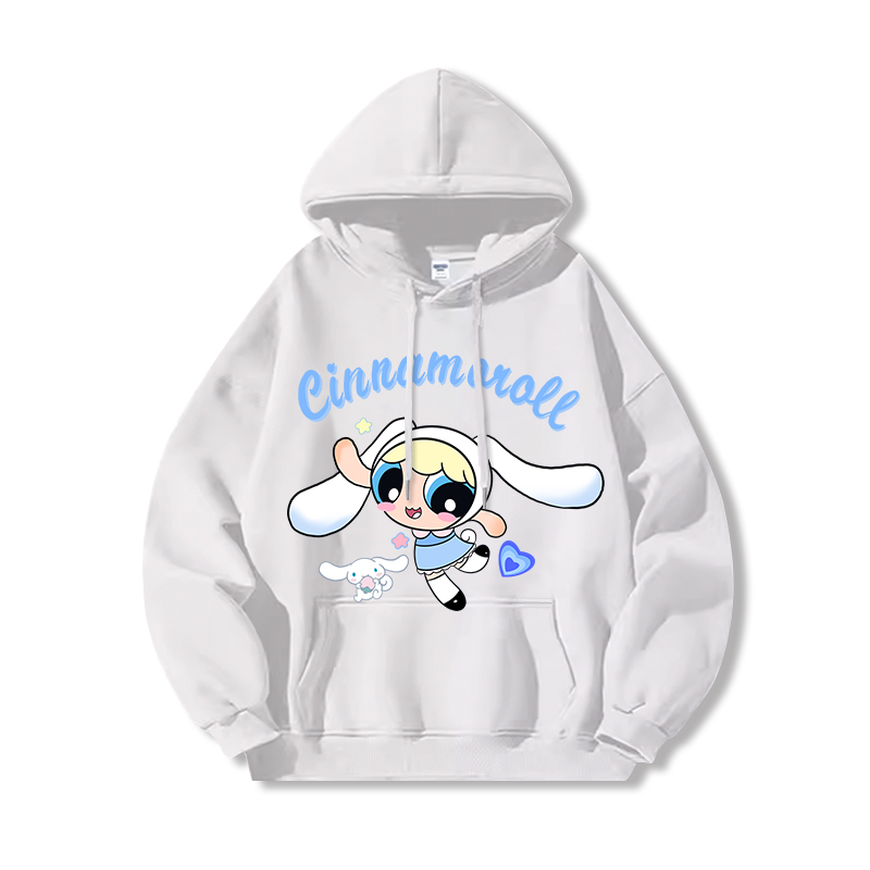 三麗鷗X飛天小女警新款 親子情侶男女連帽衛衣