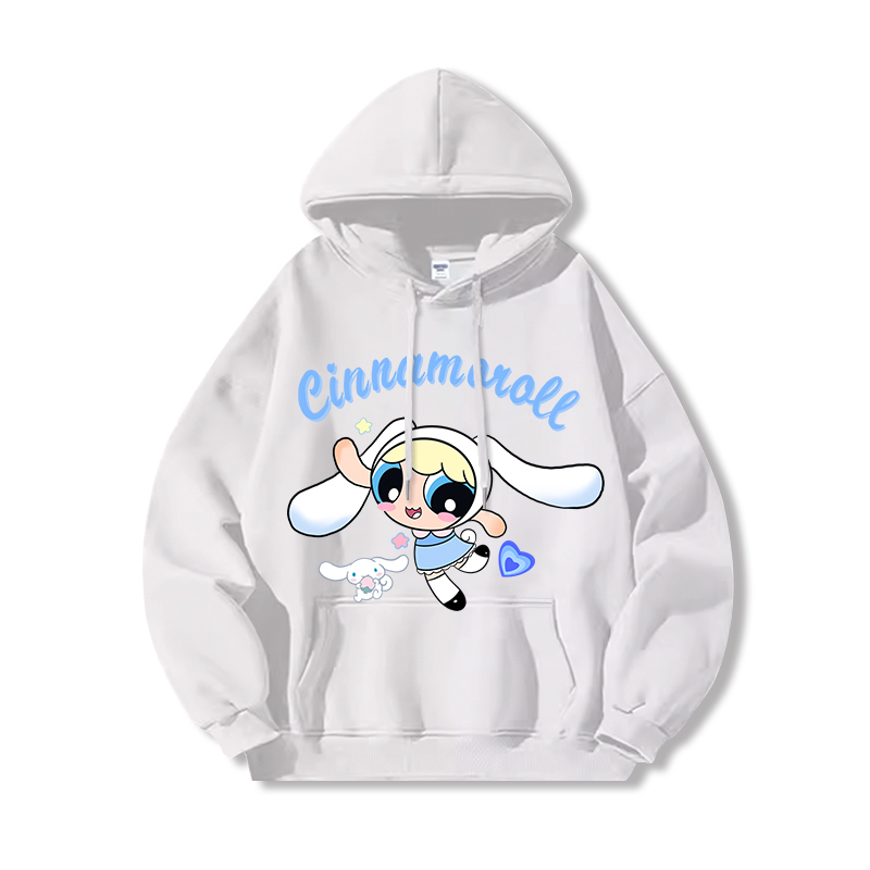 三麗鷗X飛天小女警新款 親子情侶男女連帽衛衣