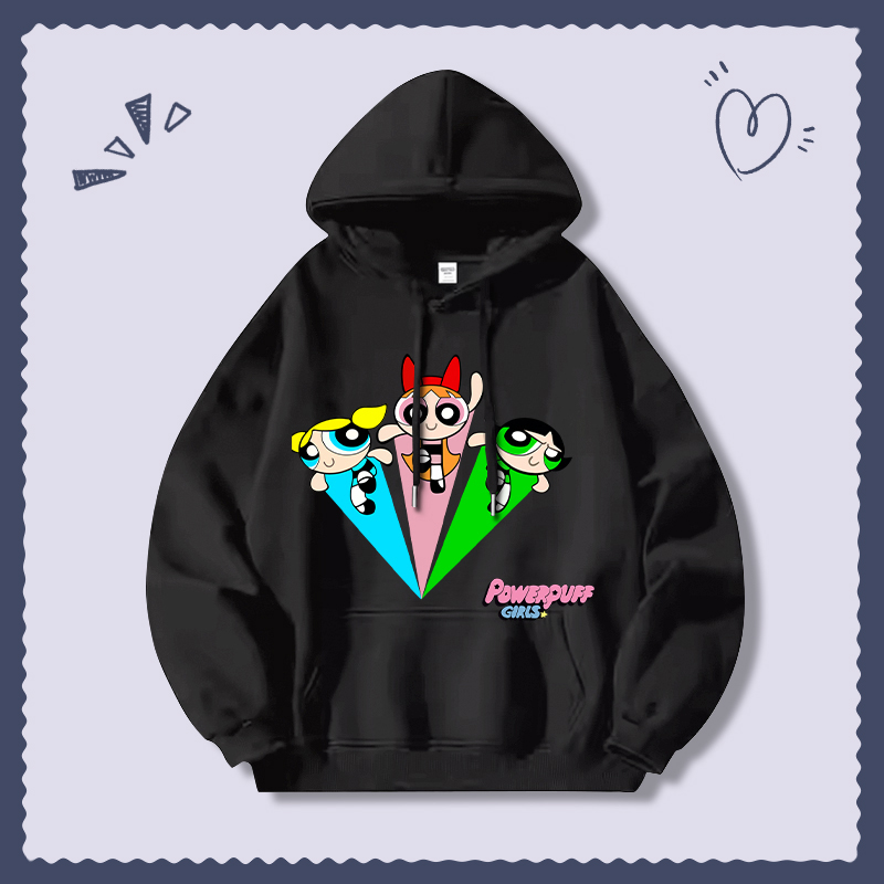 飛天小女警新款 親子情侶男女連帽衛衣