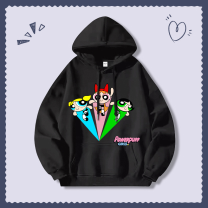 飛天小女警新款 親子情侶男女連帽衛衣