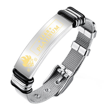 JOJO的奇妙冒險手鍊 不滅鑽石 動漫周邊手環 男女金屬飾品