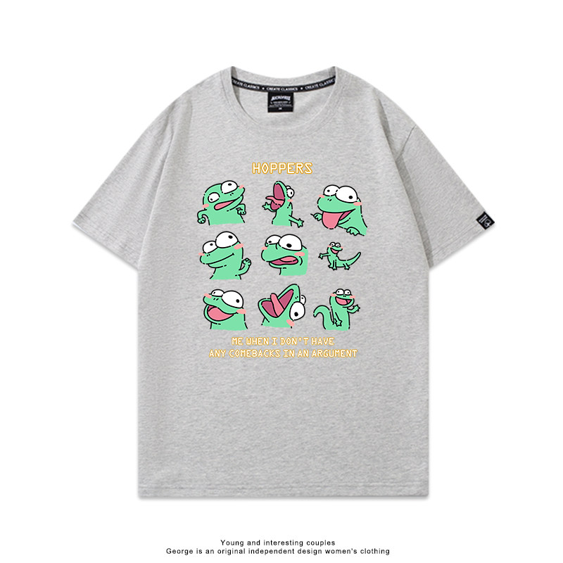 河狸世界 2026親子情侶男女同款 印花短袖T恤