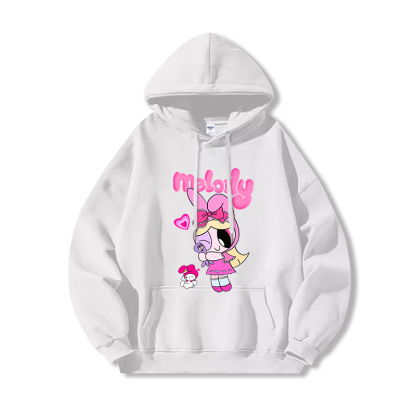 三麗鷗X飛天小女警新款 親子情侶男女連帽衛衣