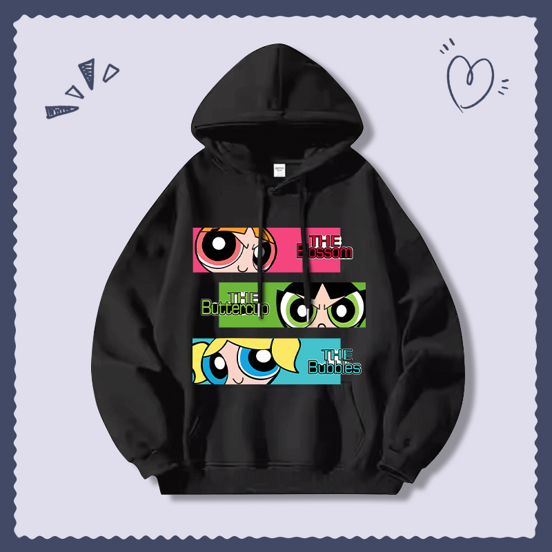 飛天小女警新款 親子情侶男女連帽衛衣