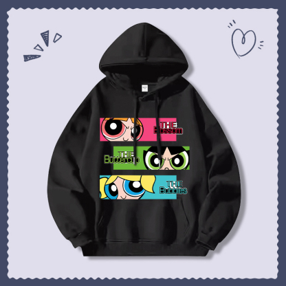 飛天小女警新款 親子情侶男女連帽衛衣