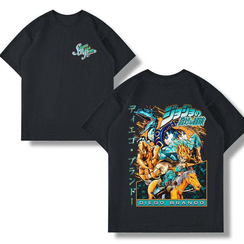 飆馬野郎jojo的奇妙冒險 2026親子情侶男女同款 印花短袖T恤