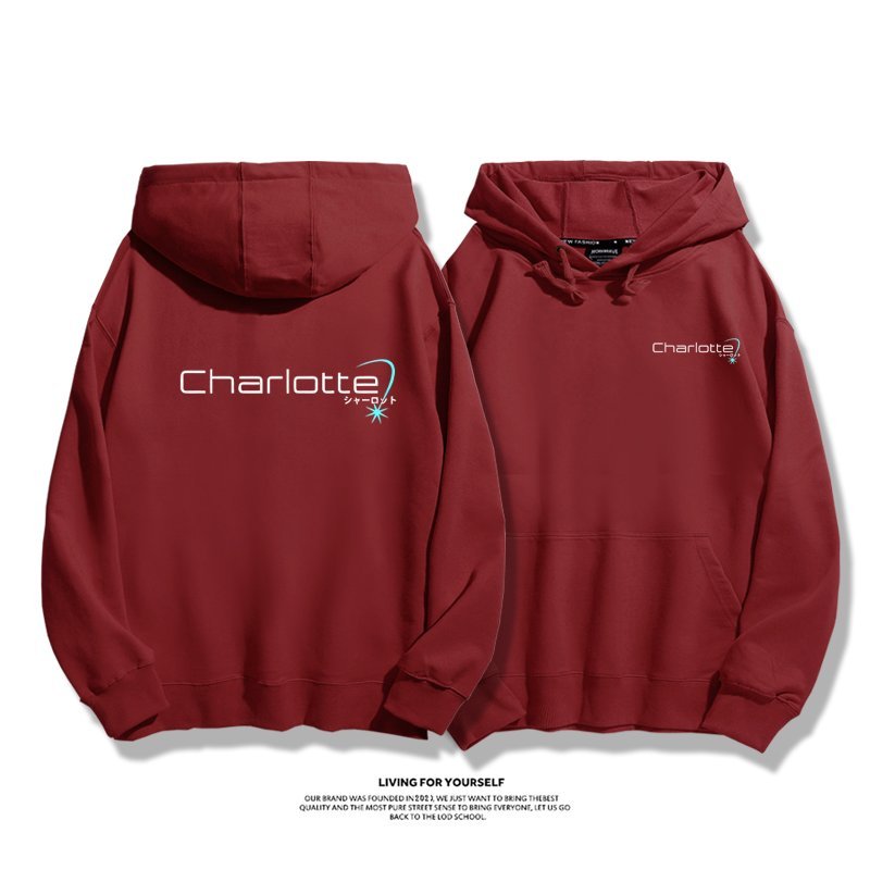 Charlotte友利奈緒 親子情侶男女連帽衛衣