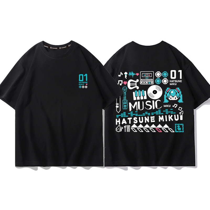 初音未來 2026親子情侶男女同款 印花短袖T恤