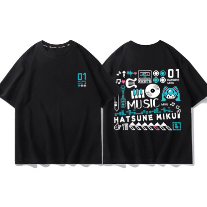 初音未來 2026親子情侶男女同款 印花短袖T恤