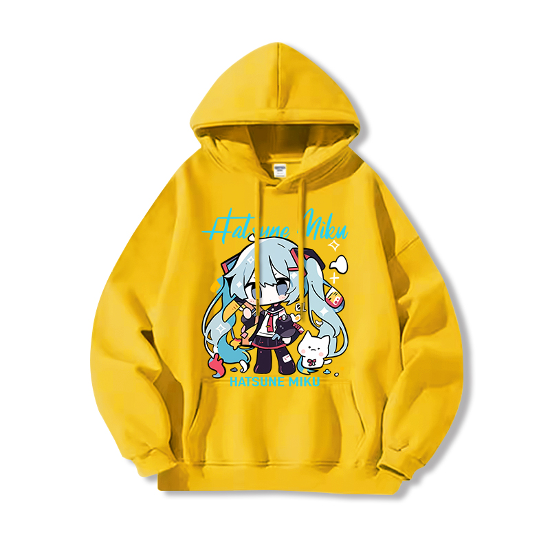 初音未來新款 親子情侶男女連帽衛衣