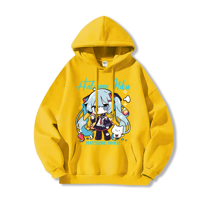 初音未來新款 親子情侶男女連帽衛衣