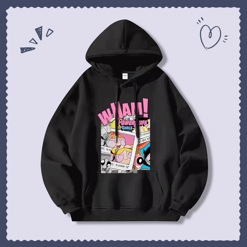 飛天小女警新款 親子情侶男女連帽衛衣