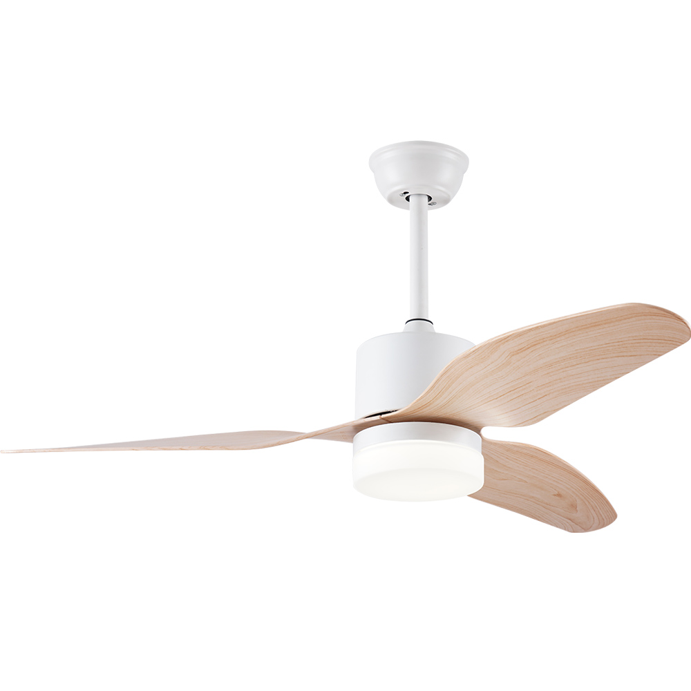 BL-2227 48" 3 pcs ABS Ligth Wood Grain Ceiling Fan With Lights Remote Control