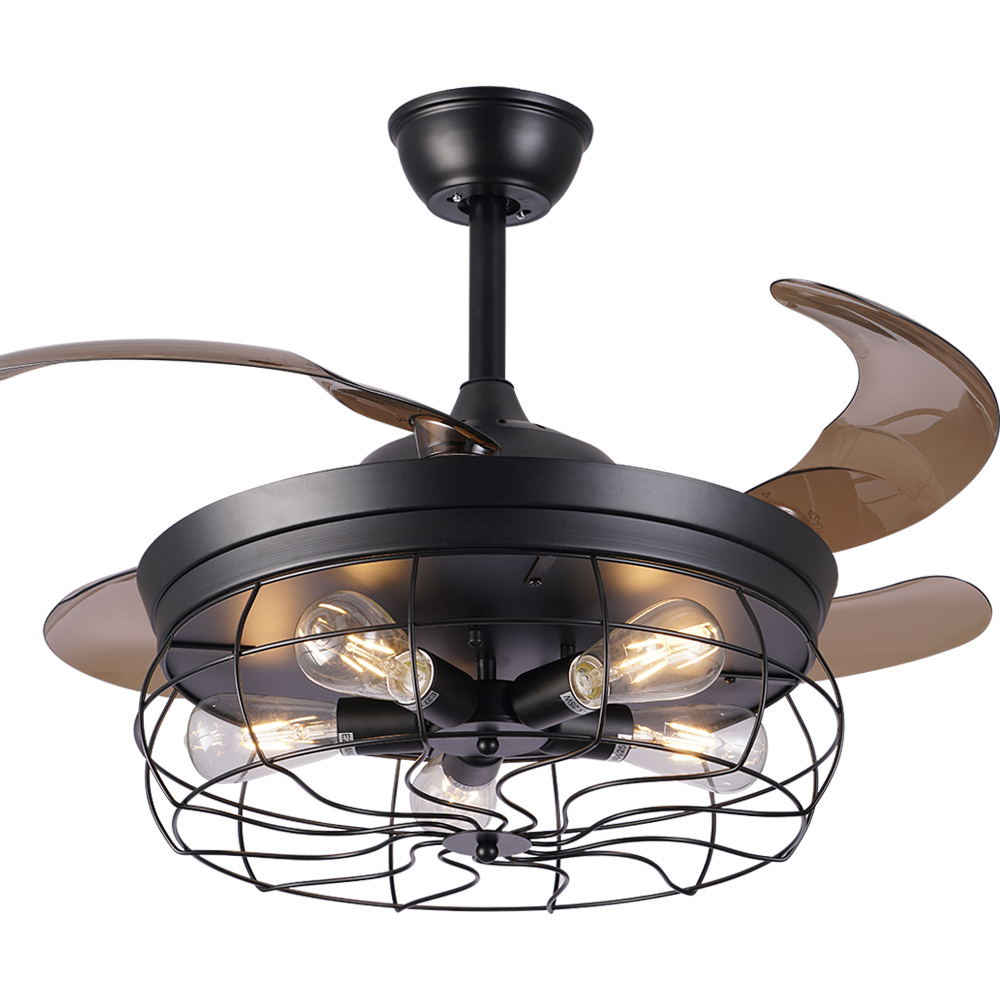 BL-2400 42"/48" 4 Pcs Pc Coffee Ceiling Fan With Led Light Remote