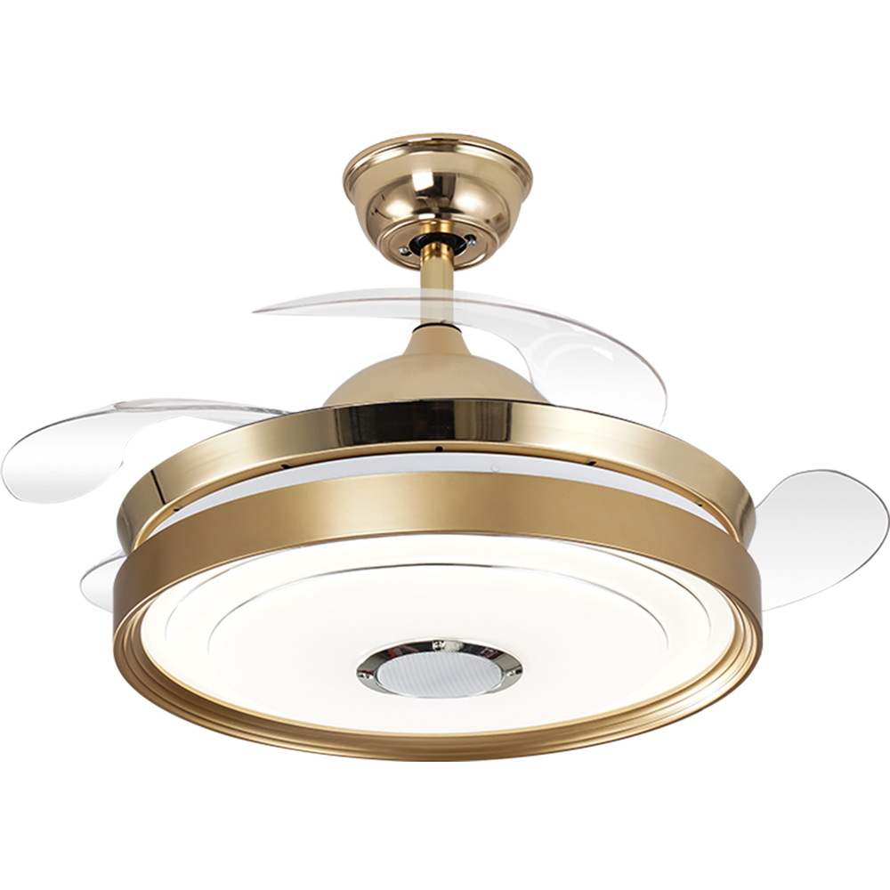 BL-2758 42"/48" 4 pcs PC S Gold Led Modern Ceiling Fan Light