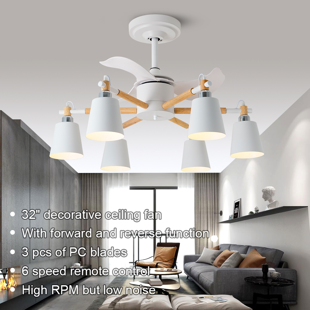 BL-7006-WH white ceiling fan light with cup shade