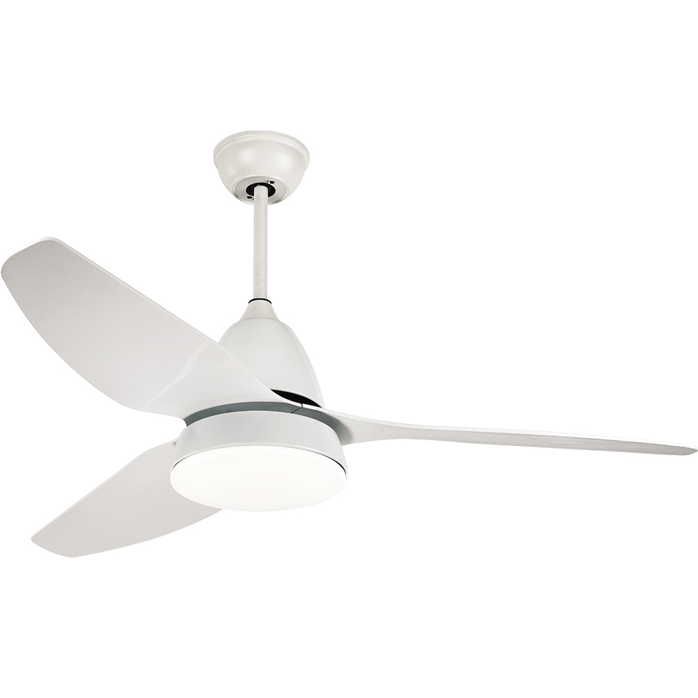 BL-2117 52" 3 pcs ABS White Sitting Room Ceiling Fan With Light Modern