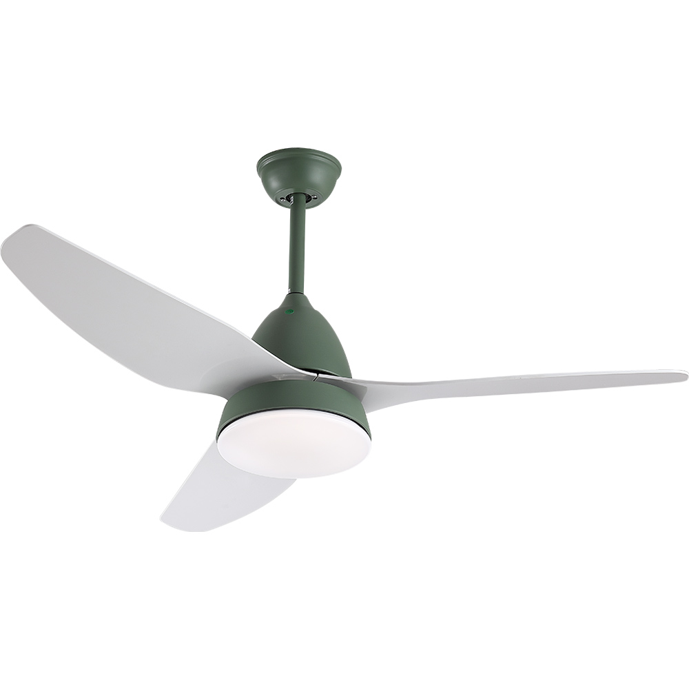BL-2117 52" 3 pcs ABS Green Sitting Room Ceiling Fan With Light Modern