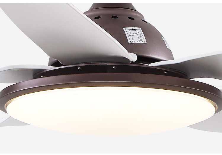 BL-2500 44' 5 Pcs Abs Blue+White Silent Smart Control Ceiling Fan Light