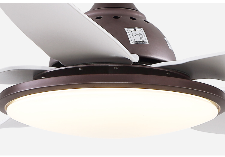 BL-2500 44' 5 Pcs Abs Blue+White Silent Smart Control Ceiling Fan Light