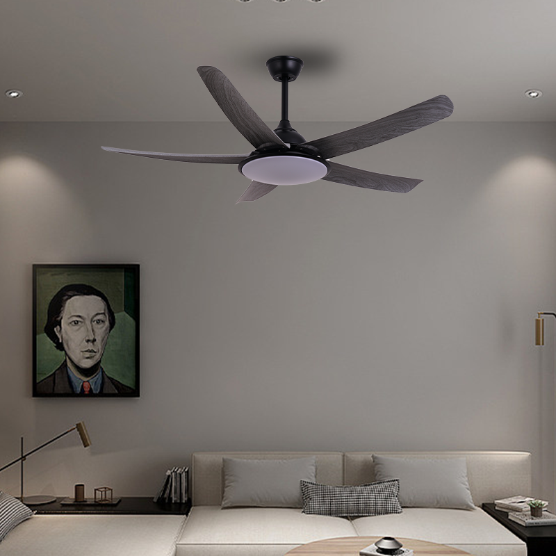BL-2502 54" 5 Pcs Abs Black Remote Control Ceiling Chandelier With Fan