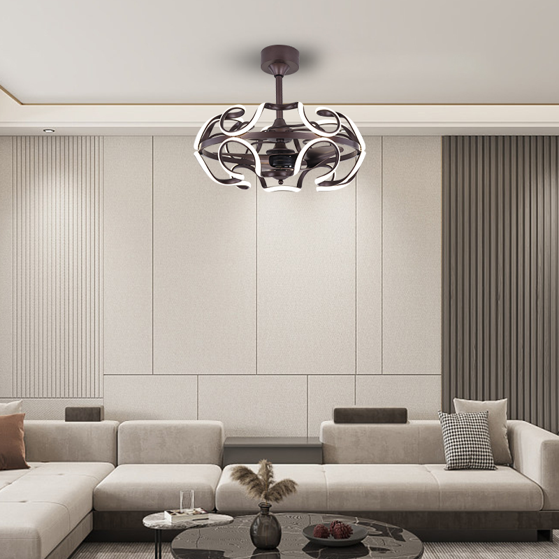 BL-19215 22" 3 Pcs Pc Coffee Indoor Ceiling Fan With Led Lights