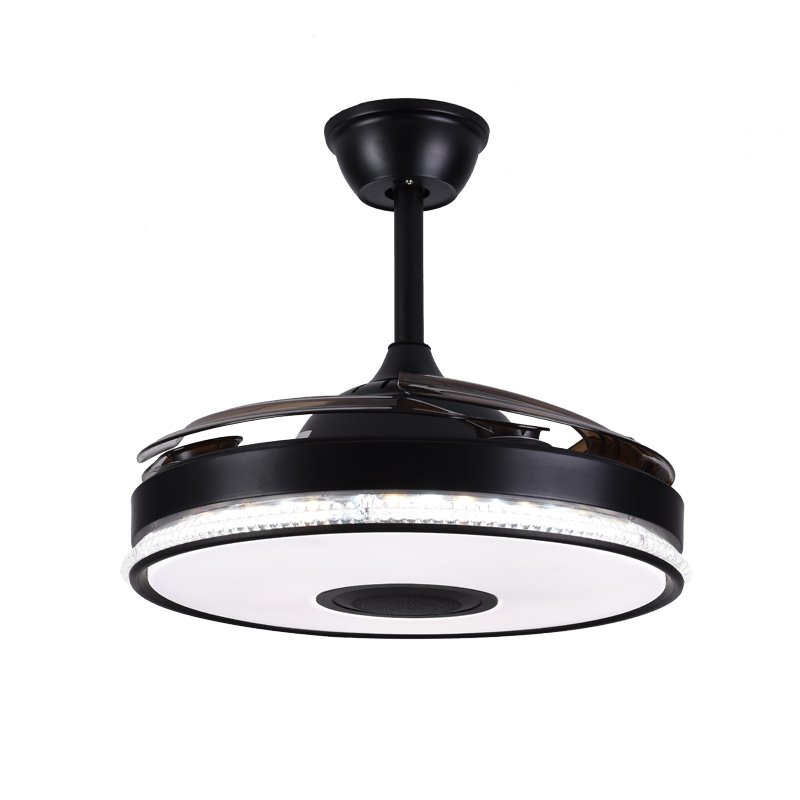 BL-3027 48" 4 Pcs Pc Coffee Retractable Blade Cheap Ceiling Fan With Light