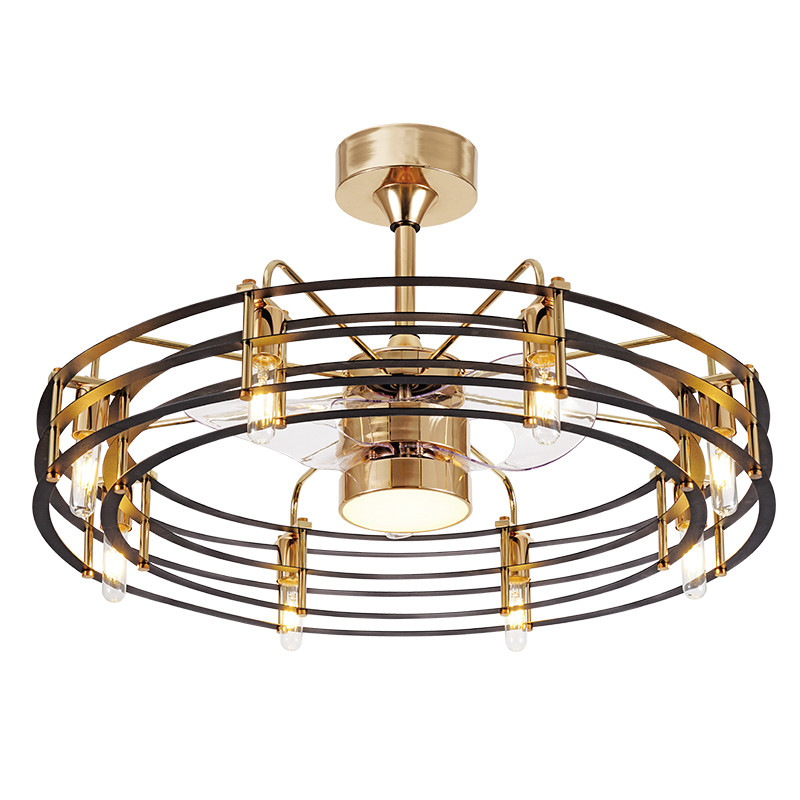 BL-7038 3 Pcs Abs S Gold+Black Simple Nordic Ceiling Fan Light