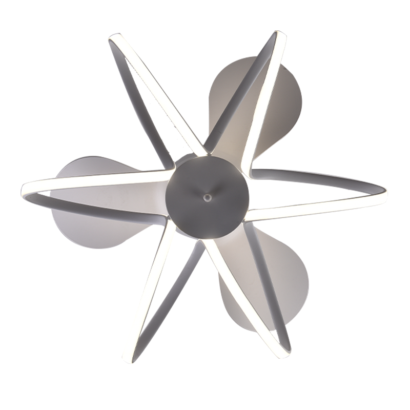 BL-7056 22" 3 Pcs Pc White Remote Control Minimalist Fashion Ceiling Fans With Led Lights