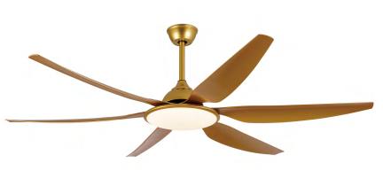 BL-2740 66"  6 pcs ABS Gold Led Ceiling Fan Light Lamp Remote Control 110 Volt