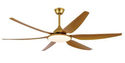 BL-2740 66" 6 pcs ABS Gold Led Ceiling Fan Light Lamp Remote Control 110 Volt