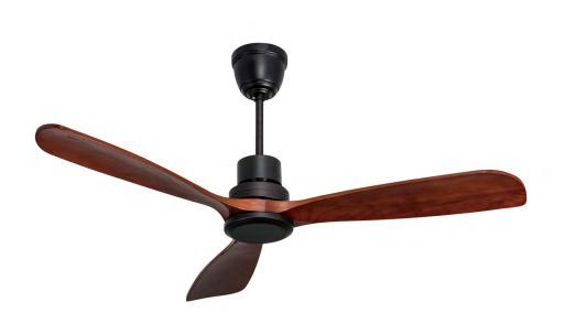 BL-2010 52" 3 pcs Solid Wood Black With Brush Gold Ceiling Fan With Remote