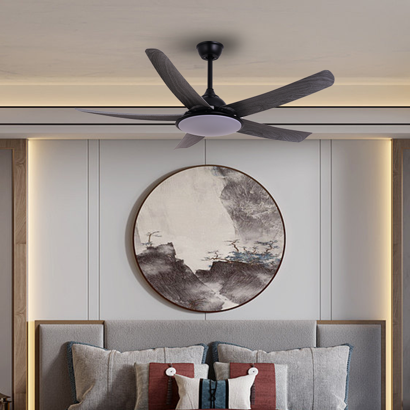 BL-2502 54" 5 Pcs Abs Black Remote Control Ceiling Chandelier With Fan