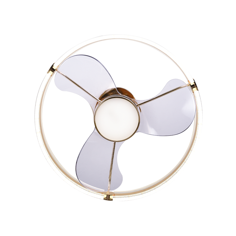 BL-7043 3 pcs ABS Gold round led dimmable ceiling lighting fan
