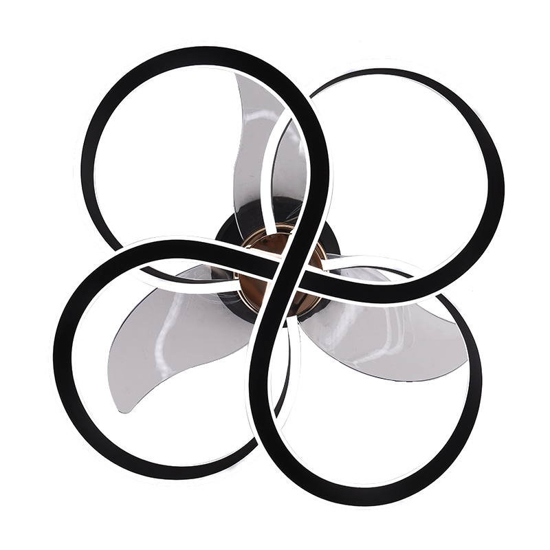 BL-7052 12" 3 Pcs Pc Coffee Silent Remote Control Ceiling Fan Light High Speed