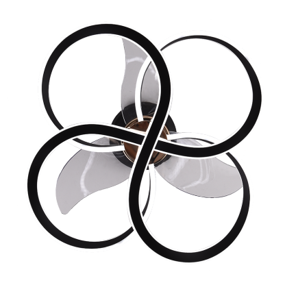 BL-7052 12" 3 Pcs Pc Coffee Silent Remote Control Ceiling Fan Light High Speed