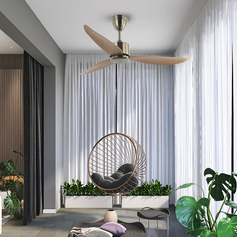 BL-2678 46" 3 Pcs Abs Antique Bronze Remote Control Sitting Room Ceiling Fan Modern