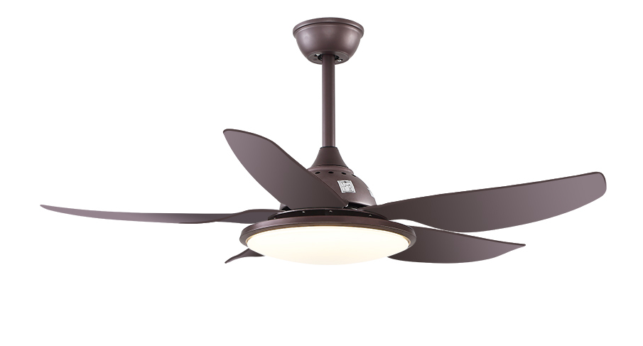 BL-2500 44' 5 Pcs Abs Coffee Silent Smart Control Ceiling Fan Light