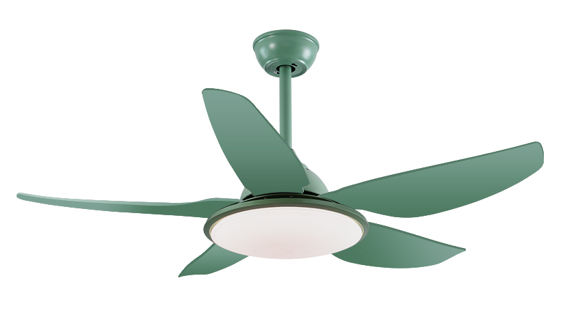 BL-2500 44' 5 Pcs Abs Green Silent Smart Control Ceiling Fan Light