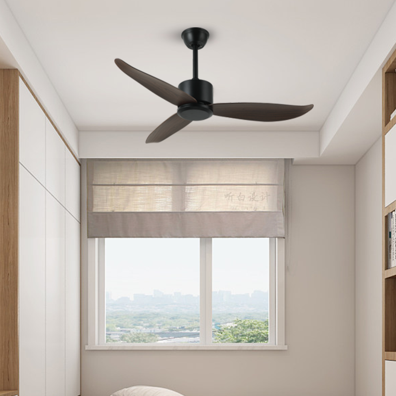 BL-2678 46" 3 Pcs Abs Black Remote Control Sitting Room Ceiling Fan Modern