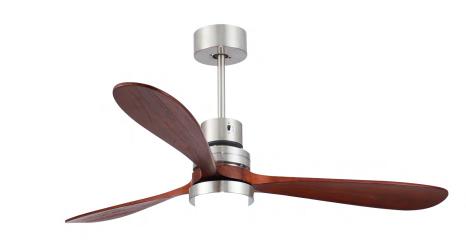 BL-2010 52" 3 pcs Solid Wood Sand Nickel Ceiling Fan With Remote