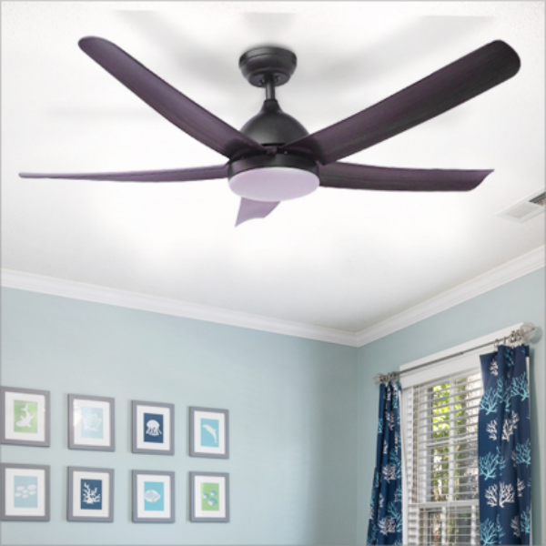 BL-3000 54" 5 Pcs Abs Black Remote Control Ceiling Fan With Light