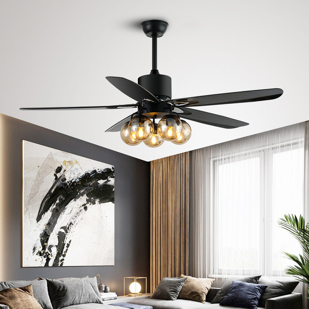 BL-2775 55" ABS / 5 pcs ABS Black Ceiling Lamp Fan New Type Traditional Led Lamp