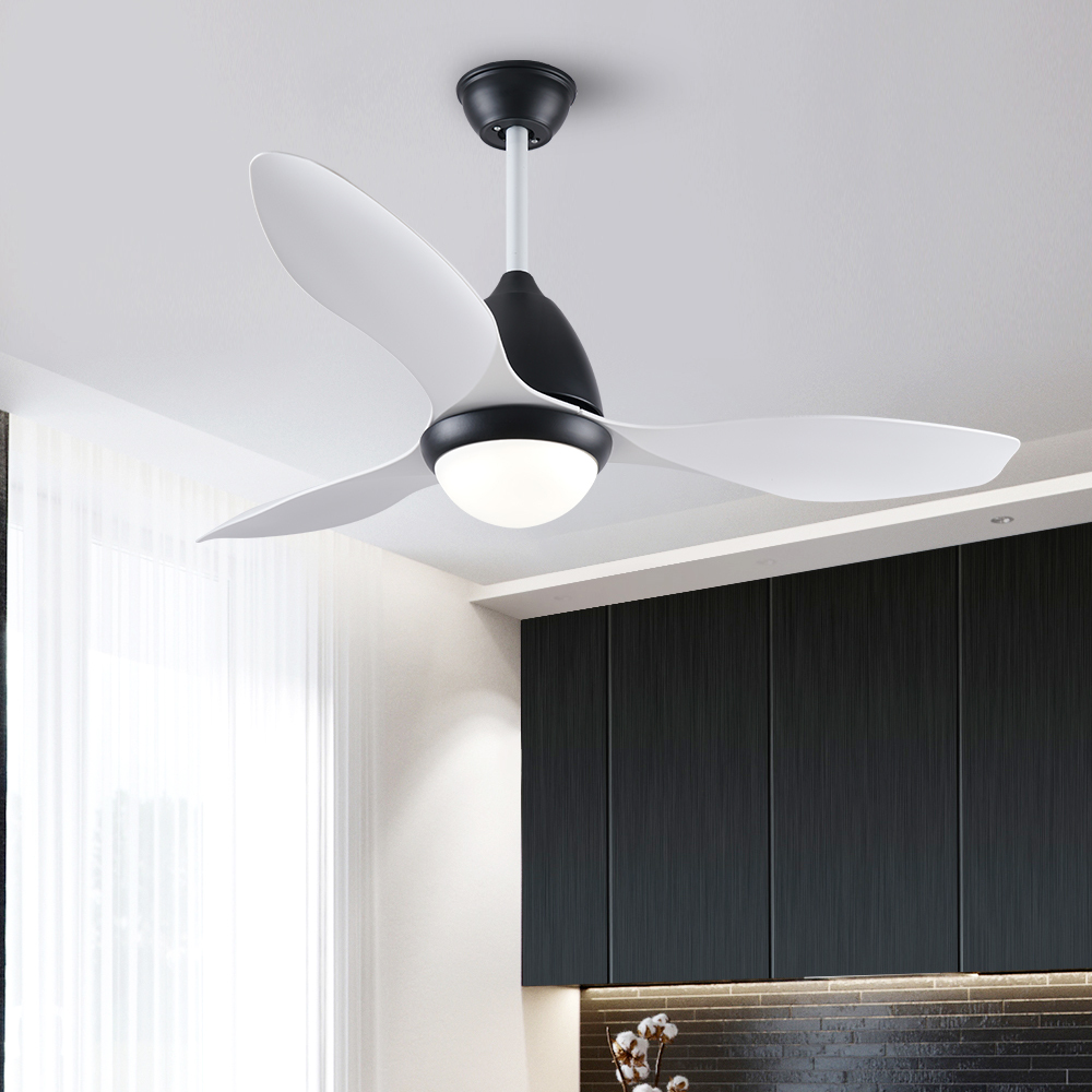 BL-2820 48" 3 Pcs Abs Black+White Ceiling Fan With Light Remote