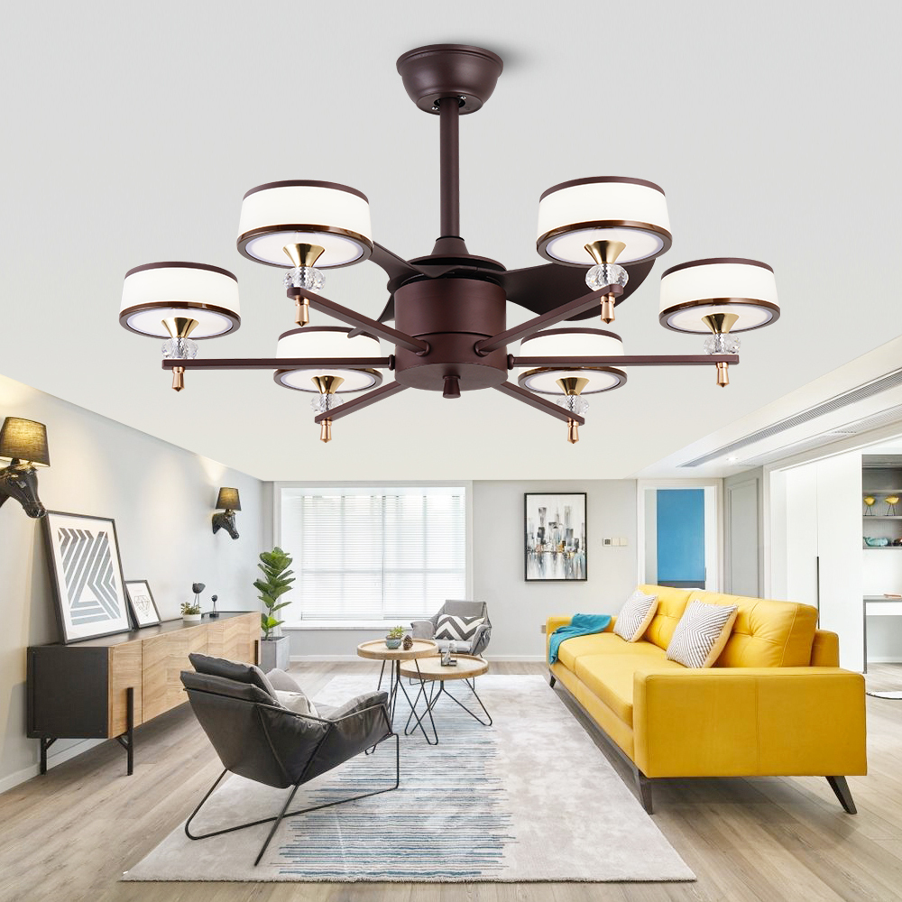 BL-7008 22" 3 Pcs Abs Coffee+Gold Zhongshan Led Ceiling Fans