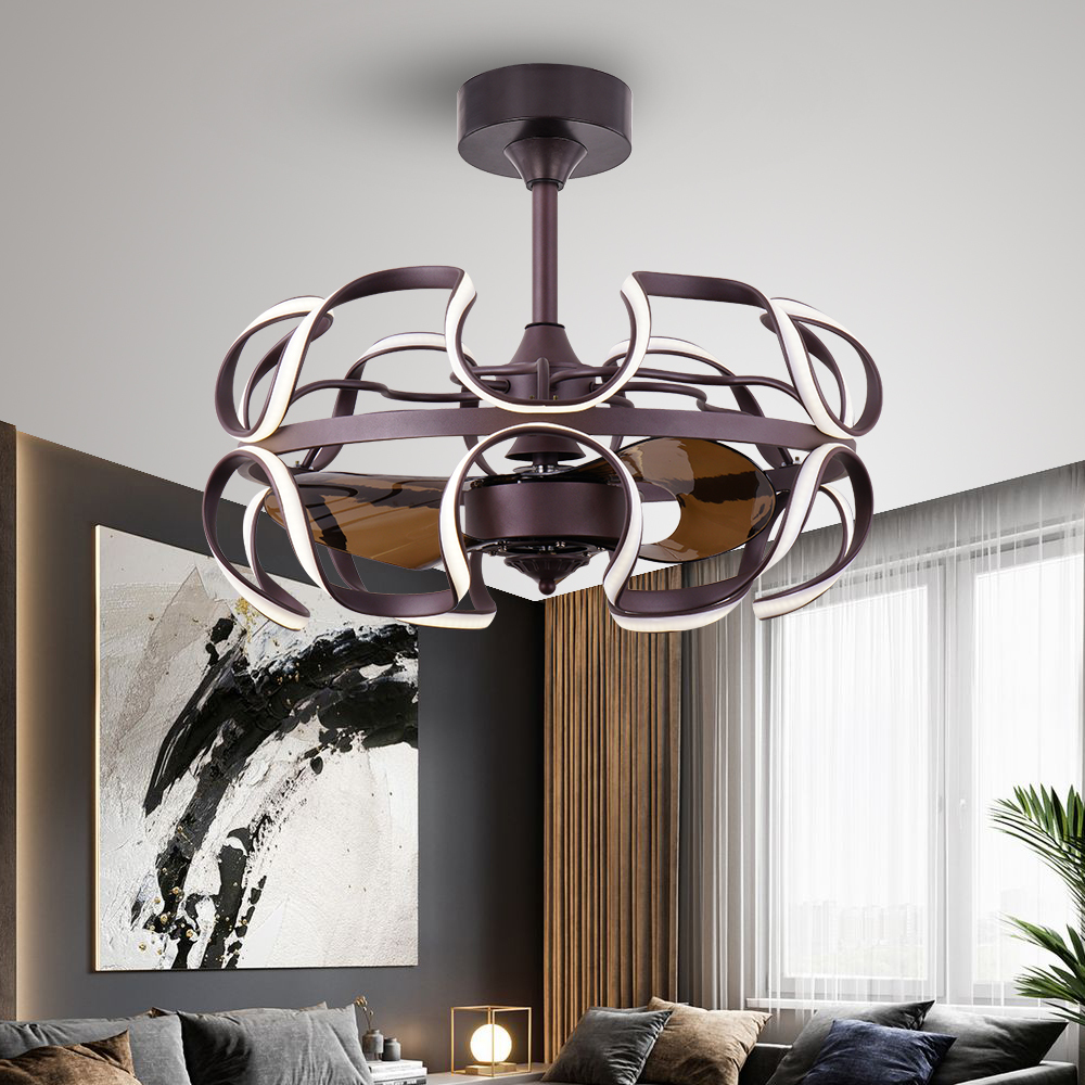 BL-19215 22" 3 Pcs Pc Rose Gold Remote Control For Ceiling Fan Light